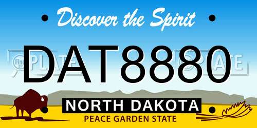 DAT8880 North Dakota License Plate
