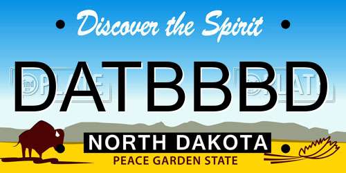 DATBBBD North Dakota License Plate