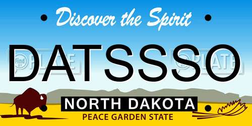 DATSSSO North Dakota License Plate