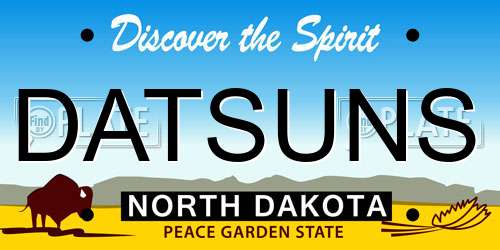 DATSUNS North Dakota License Plate