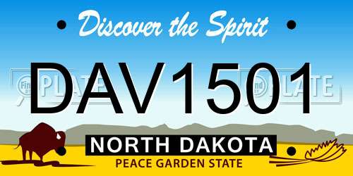DAV1501 North Dakota License Plate
