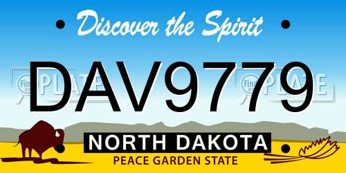 DAV9779 North Dakota License Plate