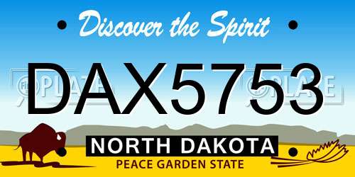 DAX5753 North Dakota License Plate