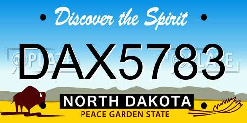 DAX5783 North Dakota License Plate