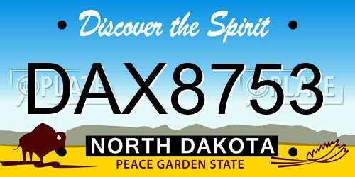 DAX8753 North Dakota License Plate