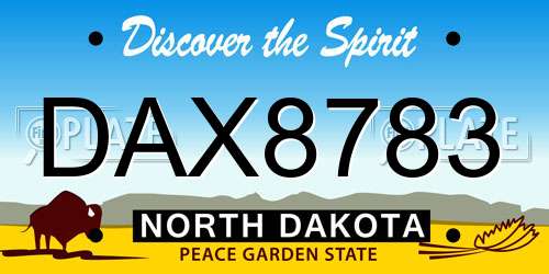 DAX8783 North Dakota License Plate