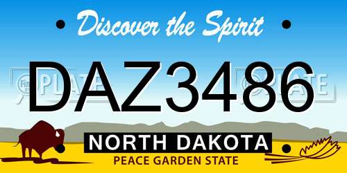 DAZ3486 North Dakota License Plate