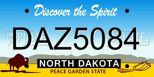 DAZ5084 North Dakota License Plate