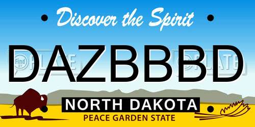 DAZBBBD North Dakota License Plate