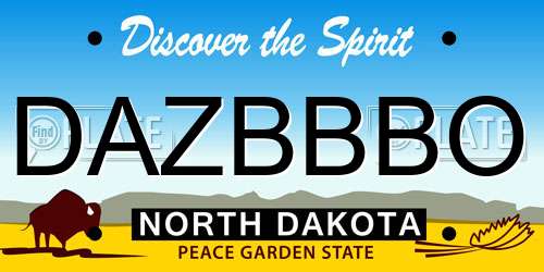 DAZBBBO North Dakota License Plate