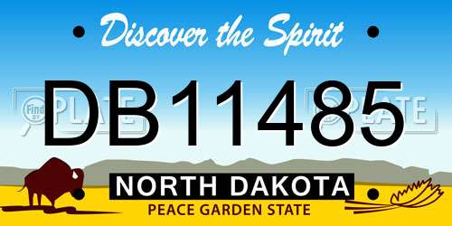 DB11485 North Dakota License Plate