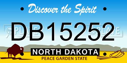 DB15252 North Dakota License Plate