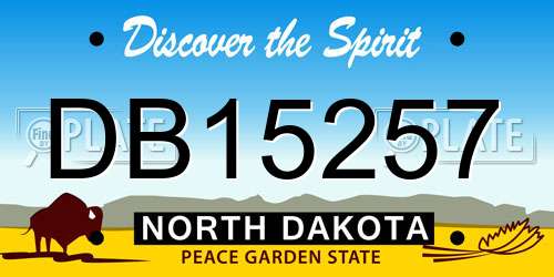 DB15257 North Dakota License Plate