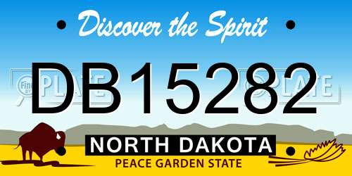 DB15282 North Dakota License Plate