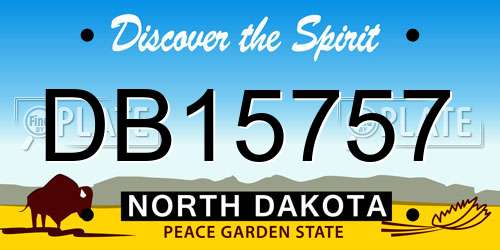 DB15757 North Dakota License Plate