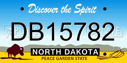 DB15782 North Dakota License Plate
