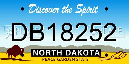 DB18252 North Dakota License Plate