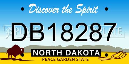 DB18287 North Dakota License Plate