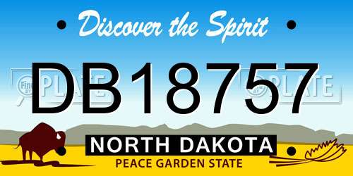 DB18757 North Dakota License Plate