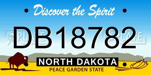 DB18782 North Dakota License Plate