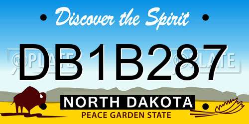 DB1B287 North Dakota License Plate