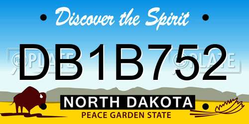 DB1B752 North Dakota License Plate
