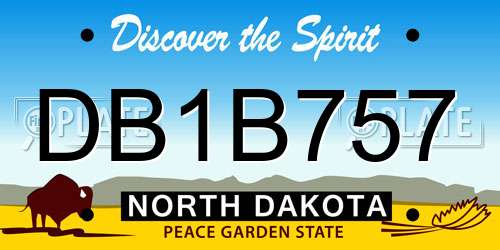DB1B757 North Dakota License Plate