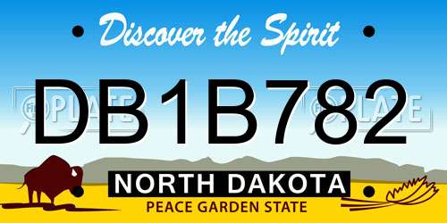 DB1B782 North Dakota License Plate