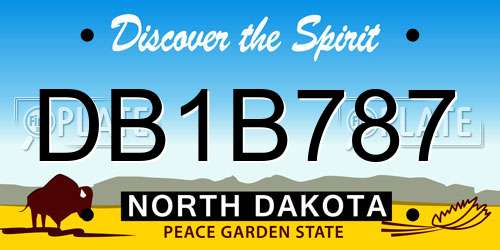 DB1B787 North Dakota License Plate