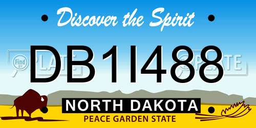 DB1I488 North Dakota License Plate