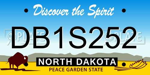 DB1S252 North Dakota License Plate
