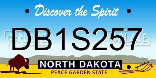 DB1S257 North Dakota License Plate