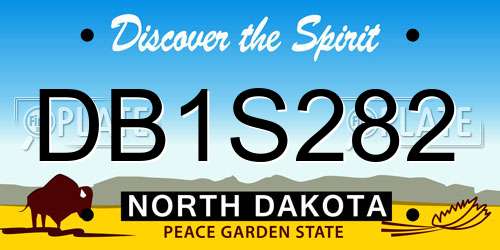 DB1S282 North Dakota License Plate