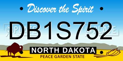 DB1S752 North Dakota License Plate