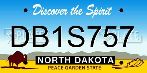 DB1S757 North Dakota License Plate