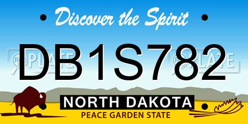 DB1S782 North Dakota License Plate