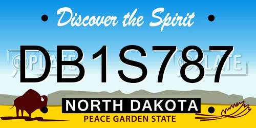 DB1S787 North Dakota License Plate