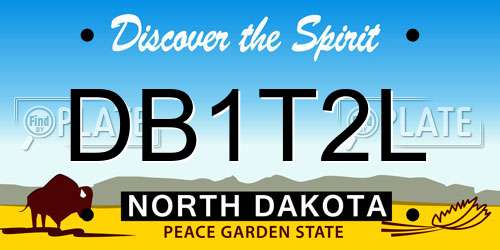 DB1T2L North Dakota License Plate