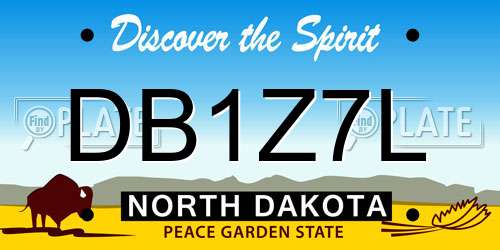 DB1Z7L North Dakota License Plate