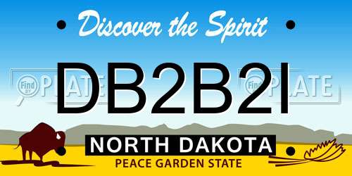 DB2B2I North Dakota License Plate