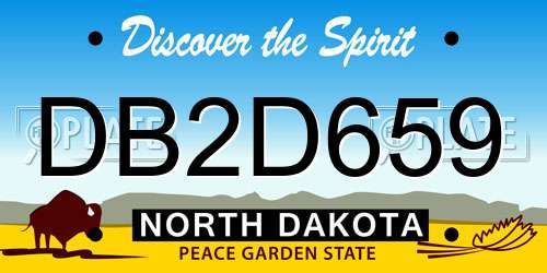 DB2D659 North Dakota License Plate