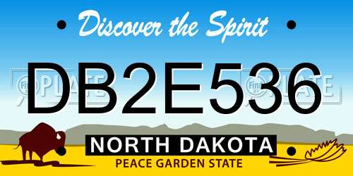 DB2E536 North Dakota License Plate