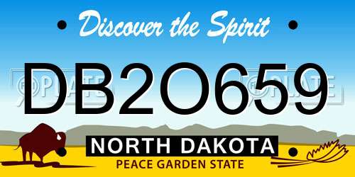 DB2O659 North Dakota License Plate