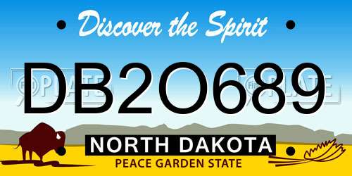 DB2O689 North Dakota License Plate