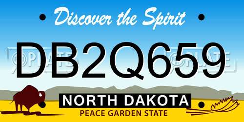 DB2Q659 North Dakota License Plate