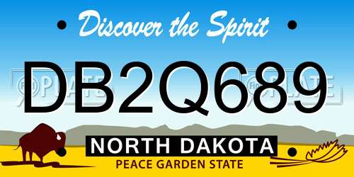DB2Q689 North Dakota License Plate