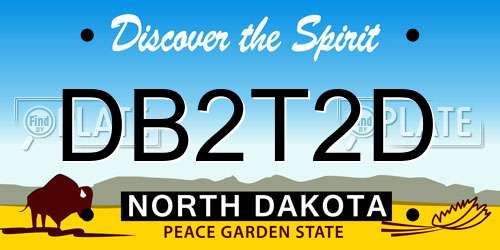 DB2T2D North Dakota License Plate