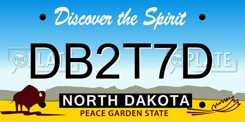 DB2T7D North Dakota License Plate
