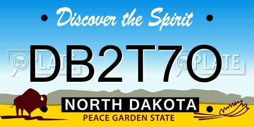 DB2T7O North Dakota License Plate