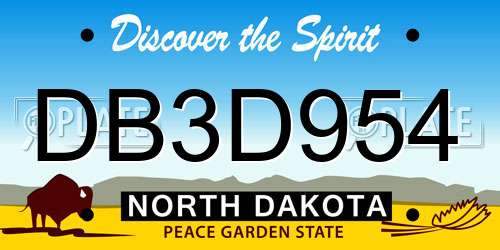 DB3D954 North Dakota License Plate